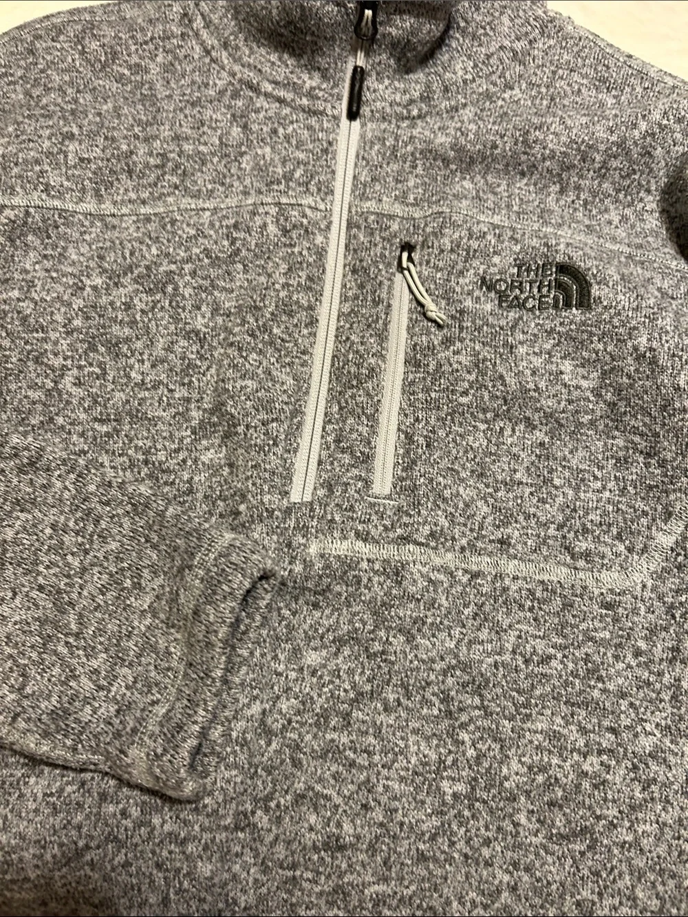 The North Face Heather Gray Half-Zip Fleece Pullover